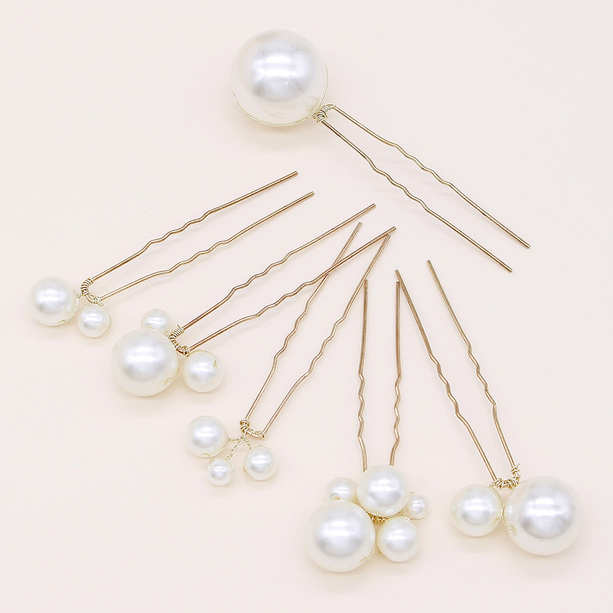 Pearl U Shaped Hair Pins Set of 6 Bridal Wedding Hairpiece