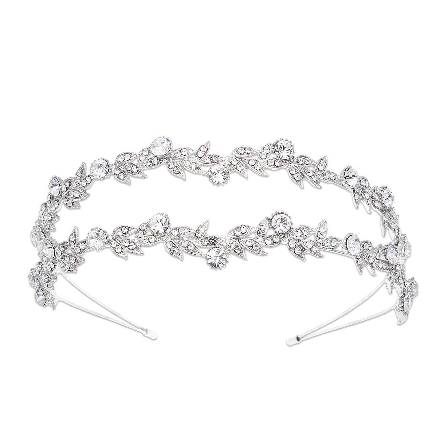 Double Row Rhinestone Bridal Crown Headband European Style