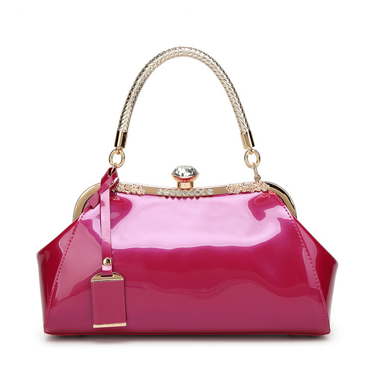 Fashionable Glossy Red Handbag for Brides