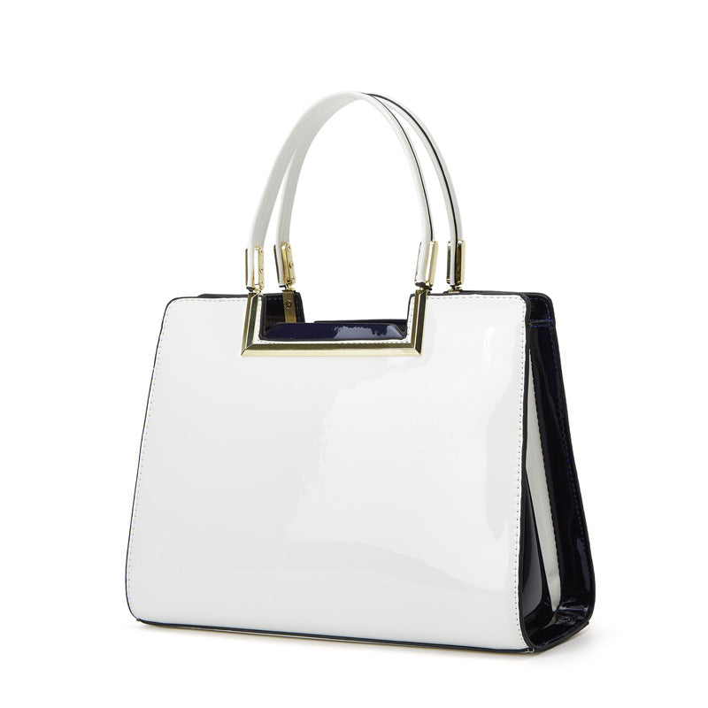 Red Patent Leather Tote Bag for Moms - Elegant and Functional
