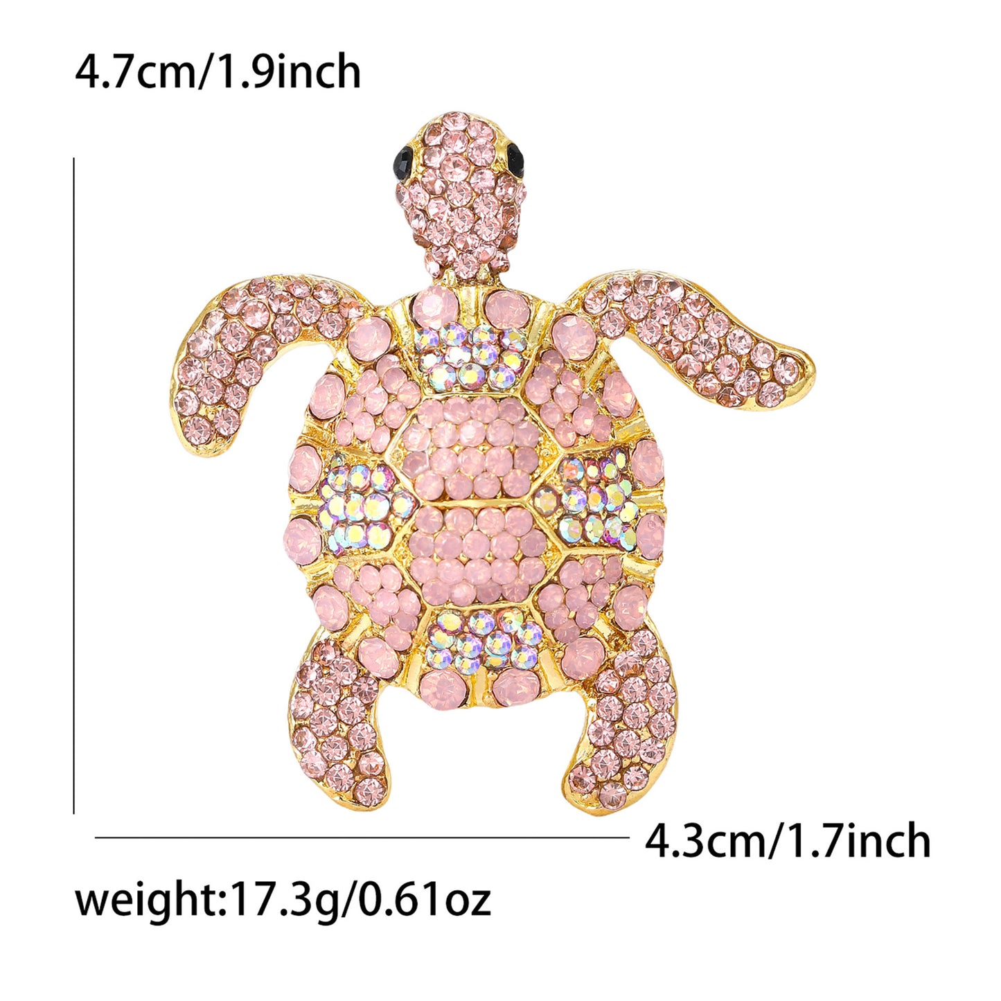 Alloy Turtle Brooch with Rhinestones for Men and Women