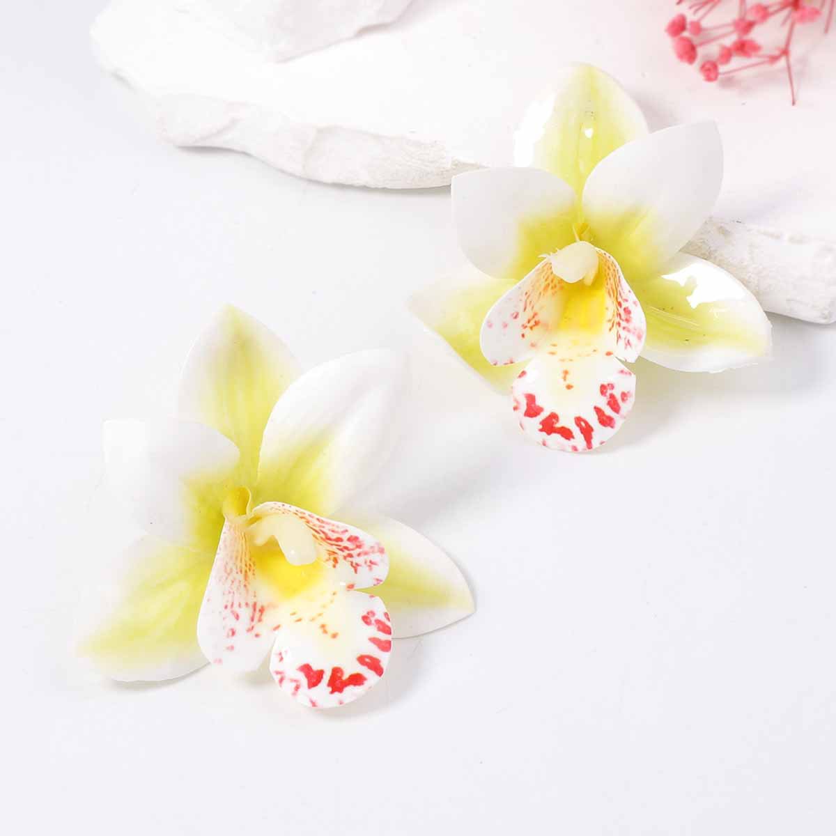 Earrings Boho Fabric Flower Lightweight Vacation Ready