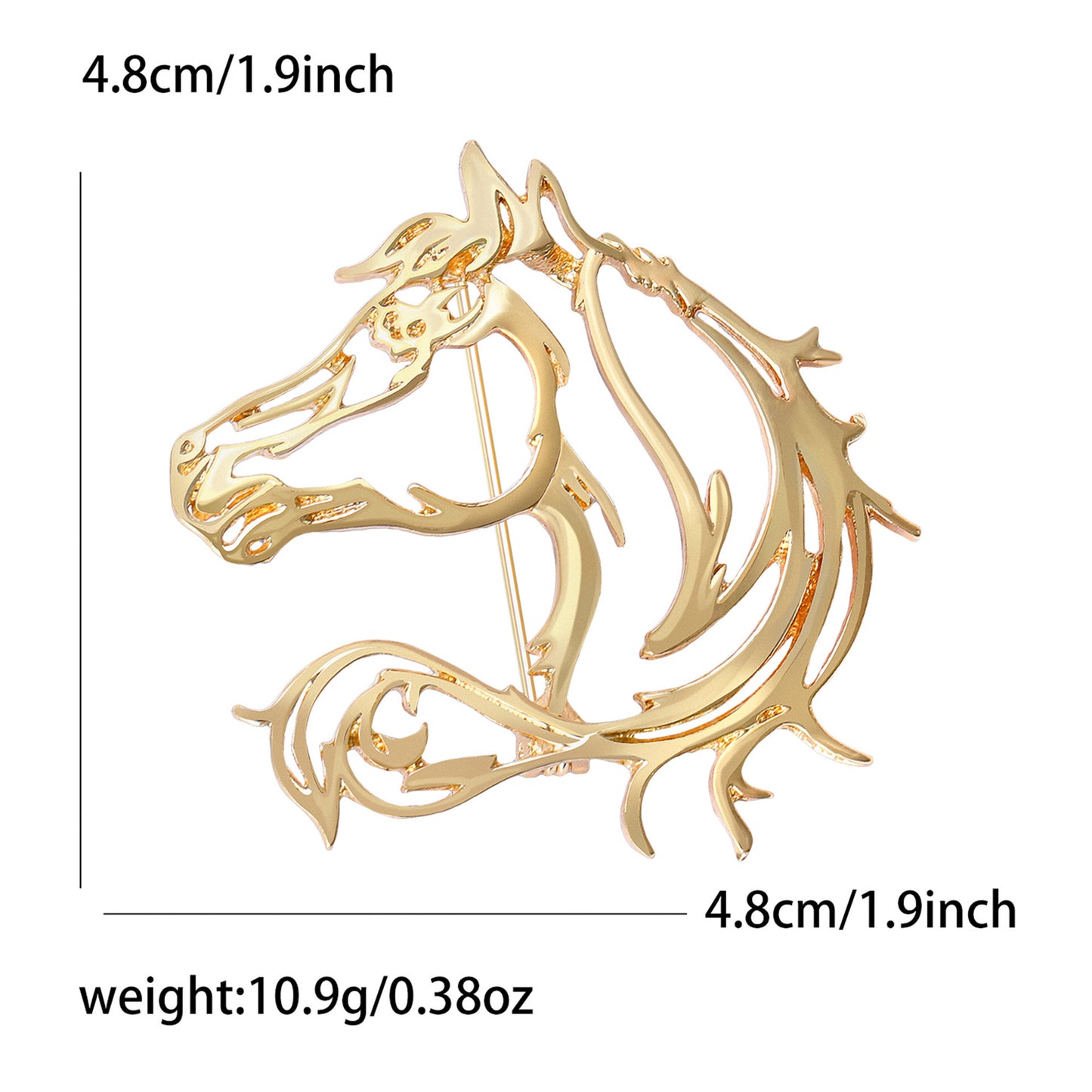 Minimalist Horse Brooch Two-in-One Alloy Animal Pin