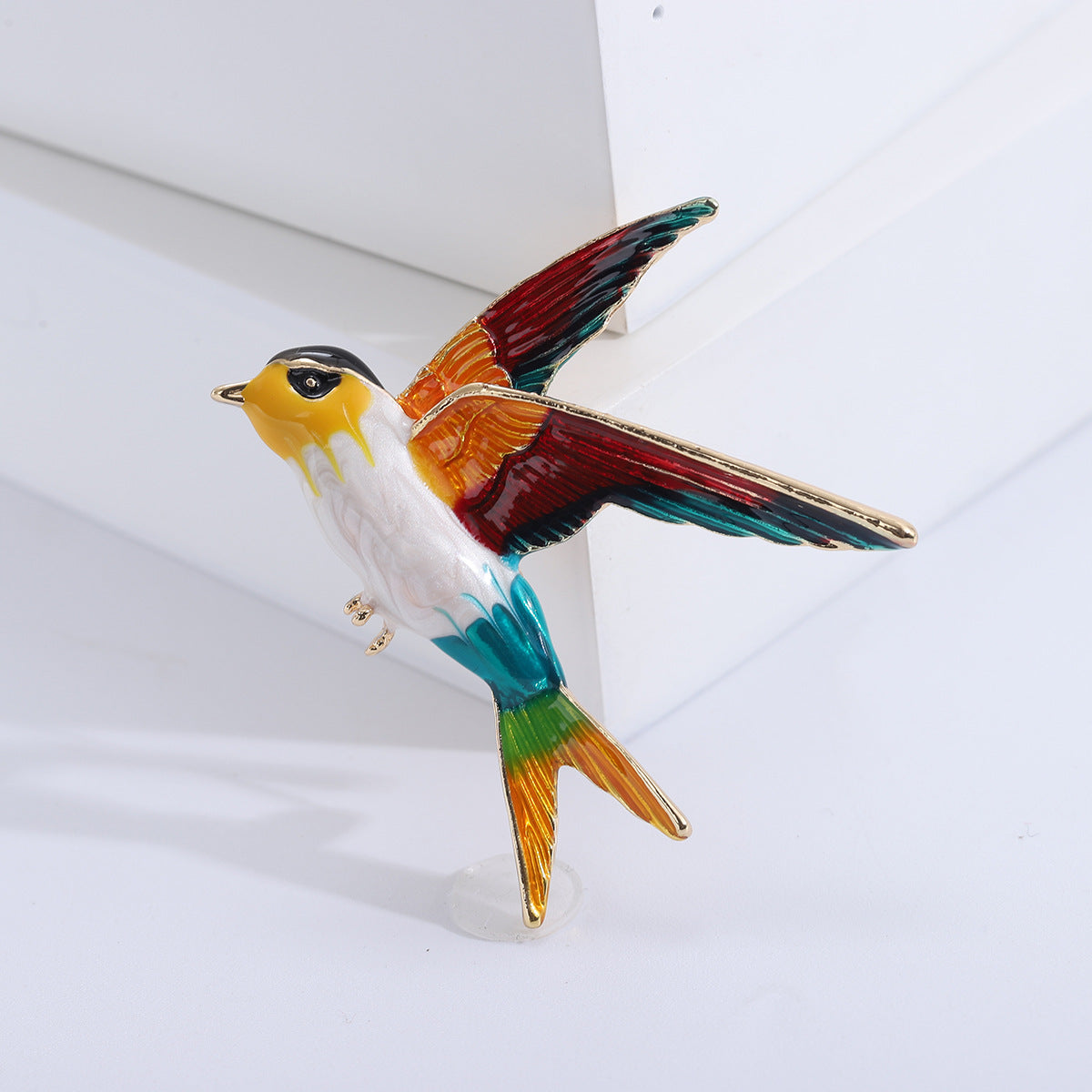 Colorful Swallow Enamel Brooch Elegant Unisex Pins