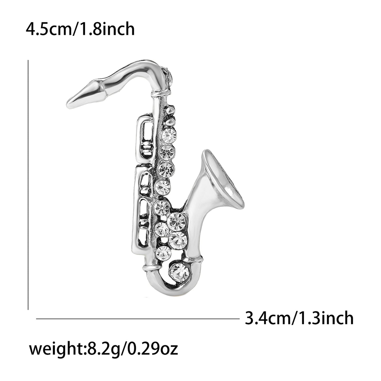 Trendy Alloy Enamel Rhinestone Saxophone Brooch