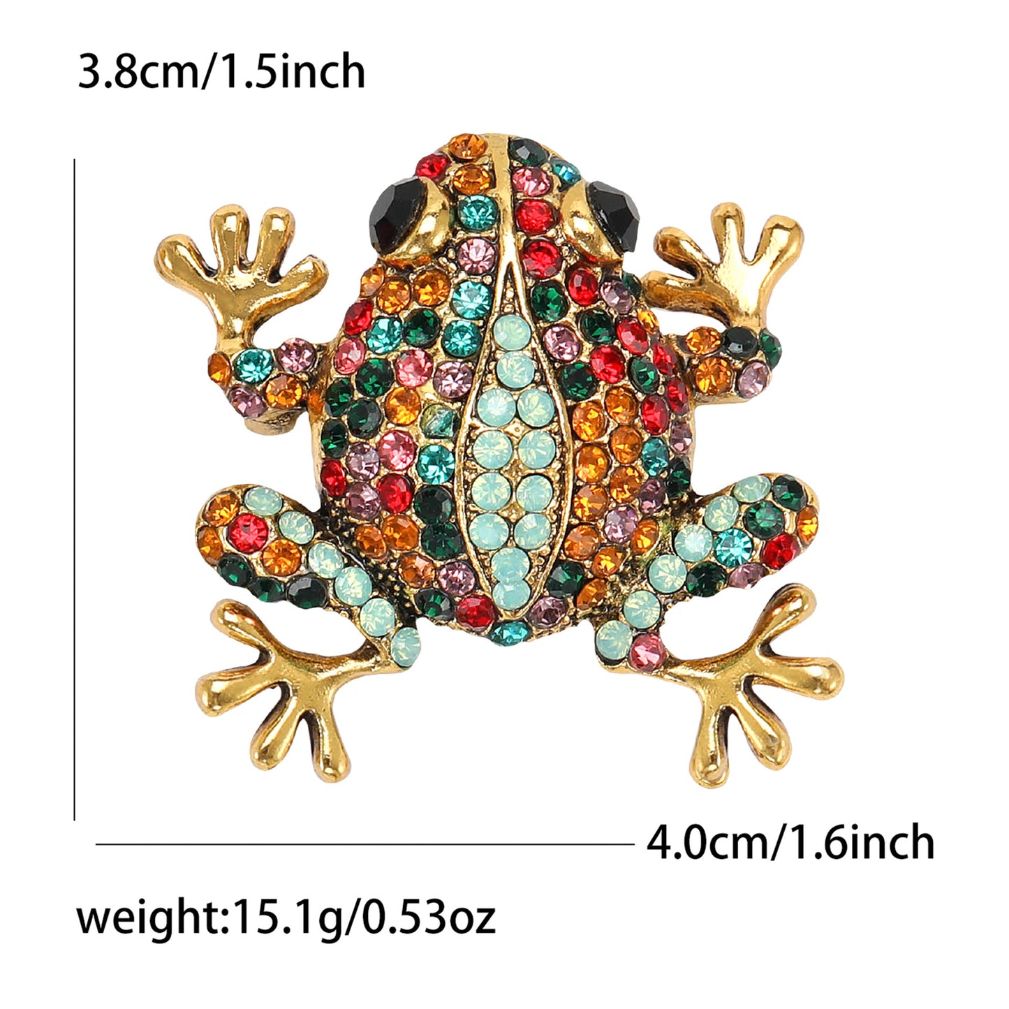 Cute Animal Frog Brooch Fashion Decorative Pin with Rhinestones