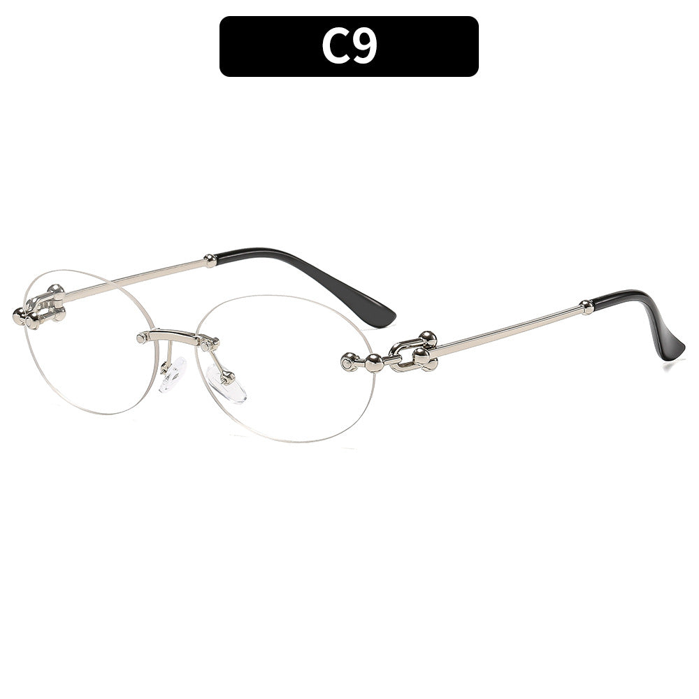 Trendy Metal Oval UV400 Sunglasses for Outdoor Activities