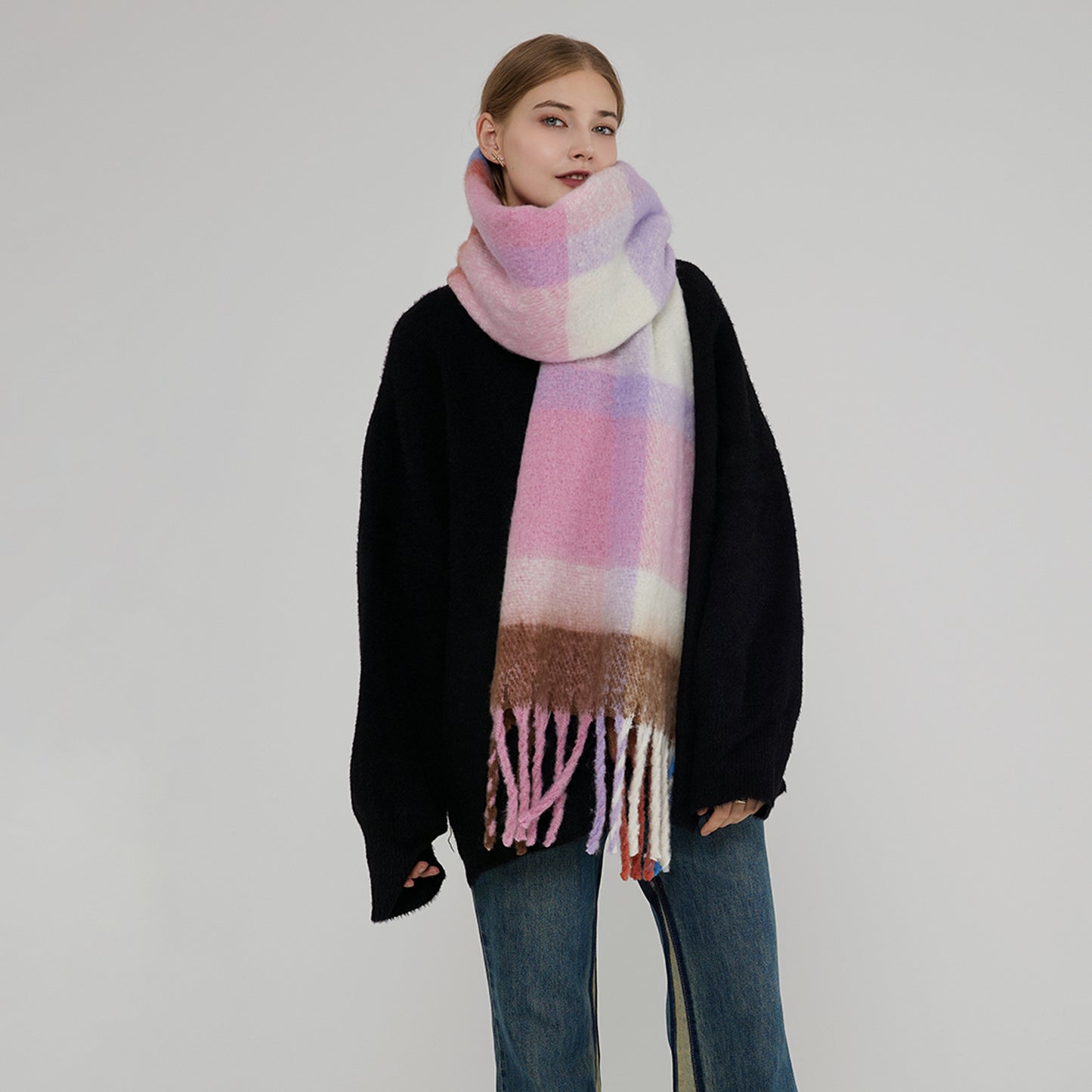 New Thick Plaid Scarf for Women - Stylish & Warm Shawl