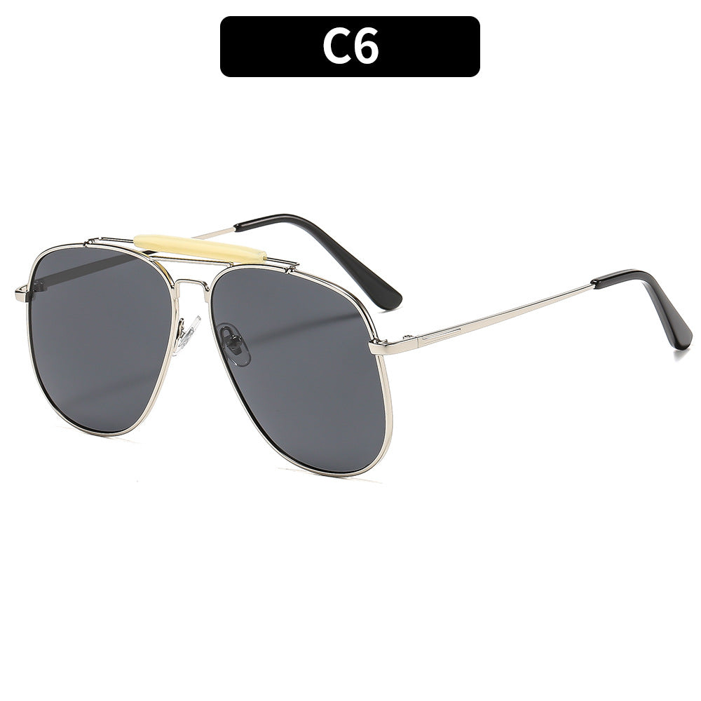 Trendy Metal Frame Cat-Eye Sunglasses Unisex UV400 Protection