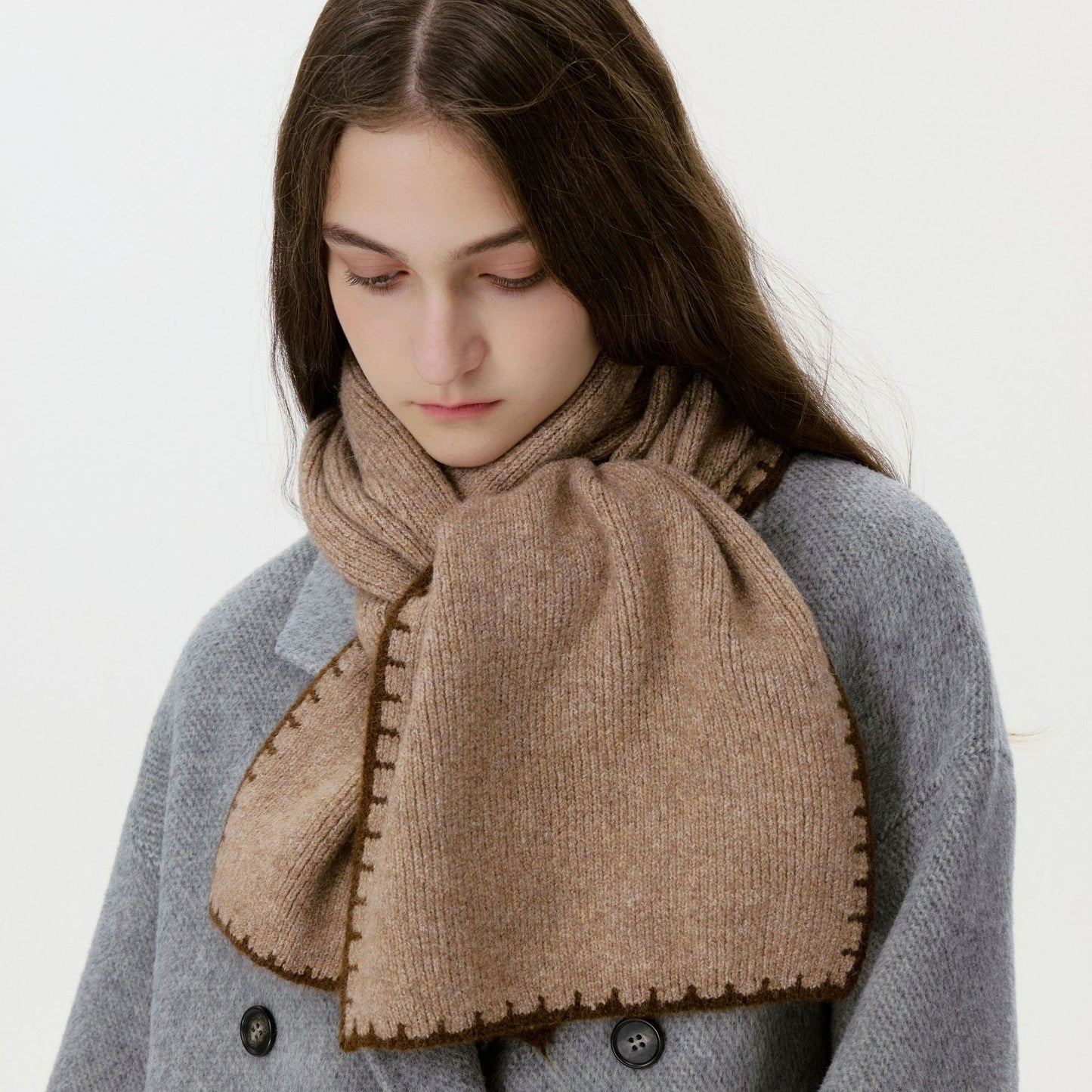 Stylish Knitted Edge Scarf Warm and Soft