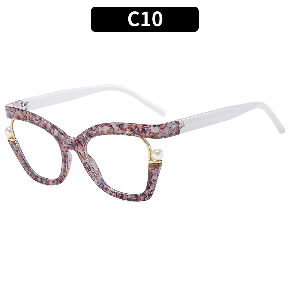 Colorful Pearl Decorative Blue Light Blocking Glasses for Women