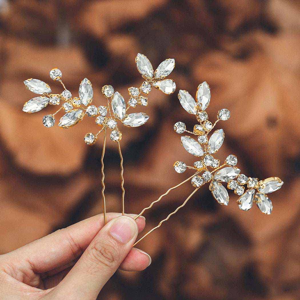 Sparkling Silver U Shaped Bridal Hair Pins Set