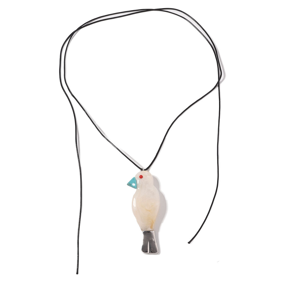 Long Resin Necklace Bird Pendant Versatile Chic