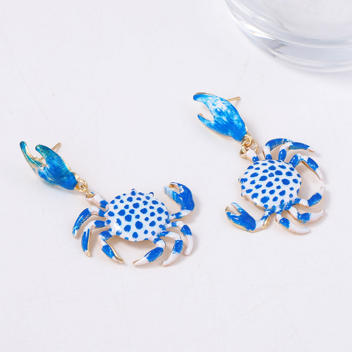 Alloy Crab Earrings Cute Colorful Lightweight Beachy