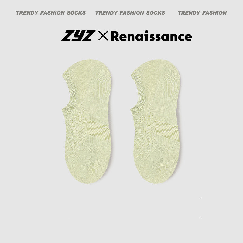 Socks Renaissance Style Mesh Cotton Antibacterial No Show