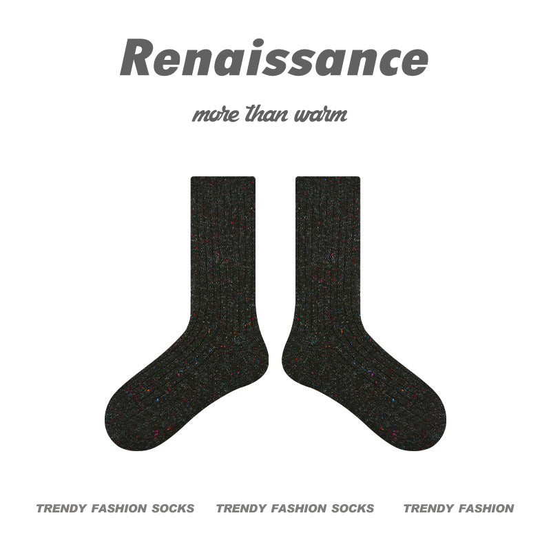Cozy Spotted Mid Calf Socks Acrylic Blend Casual