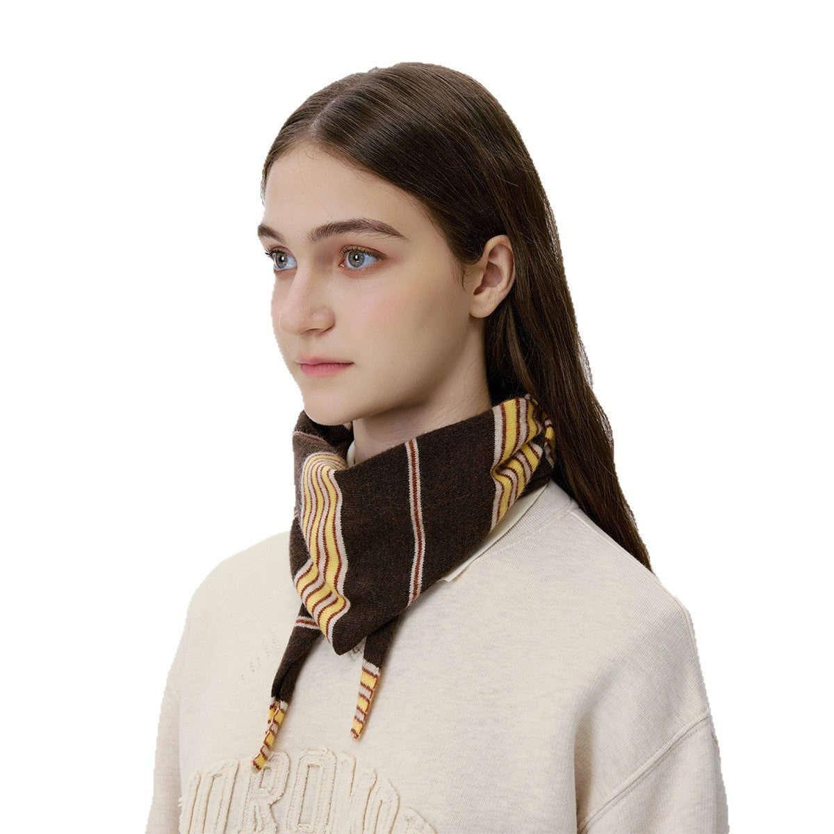 Striped Knitted Triangle Scarf Women’s Trendy Neck Wrap
