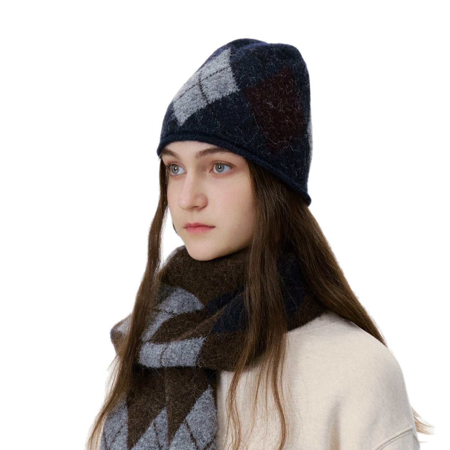 Trendy Diamond Pattern Knit Beanie For Men And Women