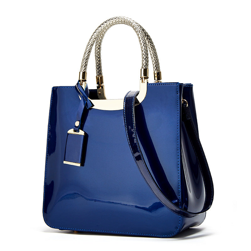 Fashionable Patent Leather Tote Bag for Women