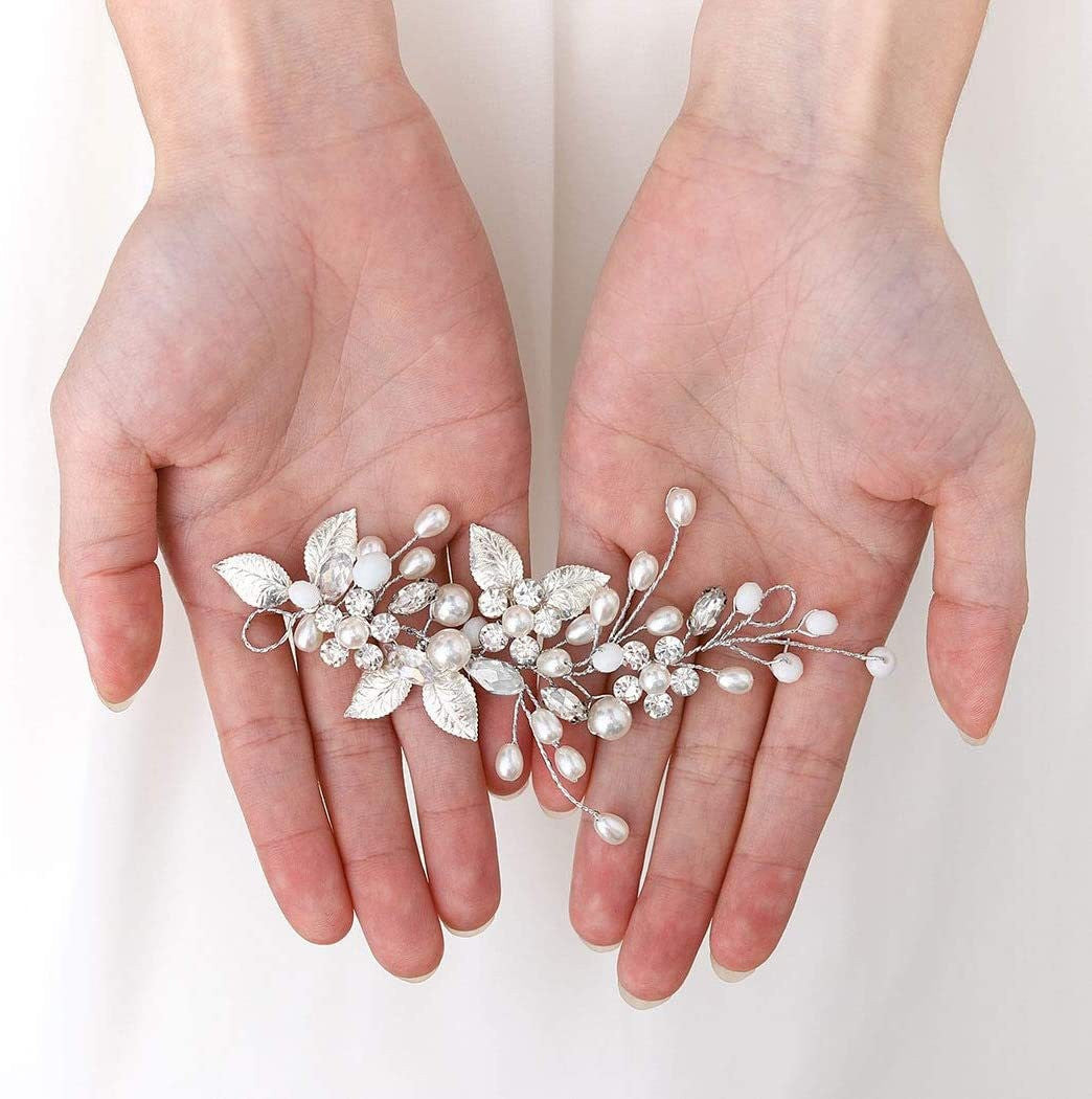 Crystal Floral Hairband Pearls Wedding Hairpiece