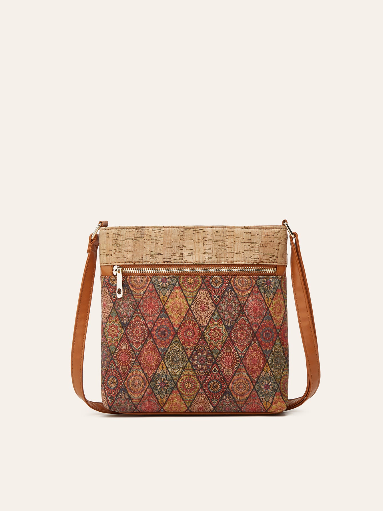 Casual Bohemian Style Cork Crossbody Bag
