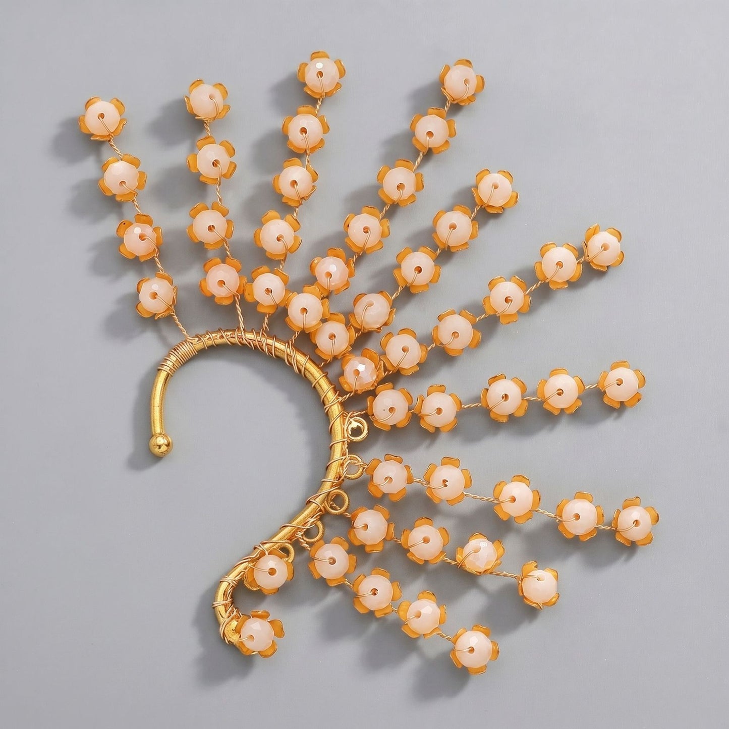 Handcrafted Pearl and Crystal Floral Earrings - Elegant and Versatile Accessories