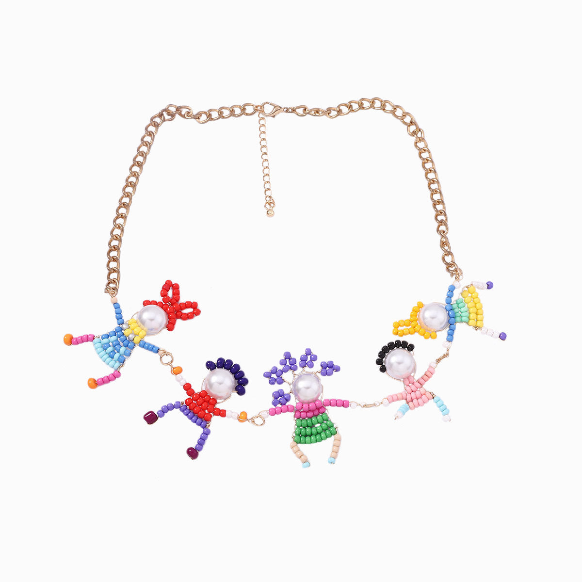 Collarbone Necklace Pearl Seed Bead Cartoon Cute Casual