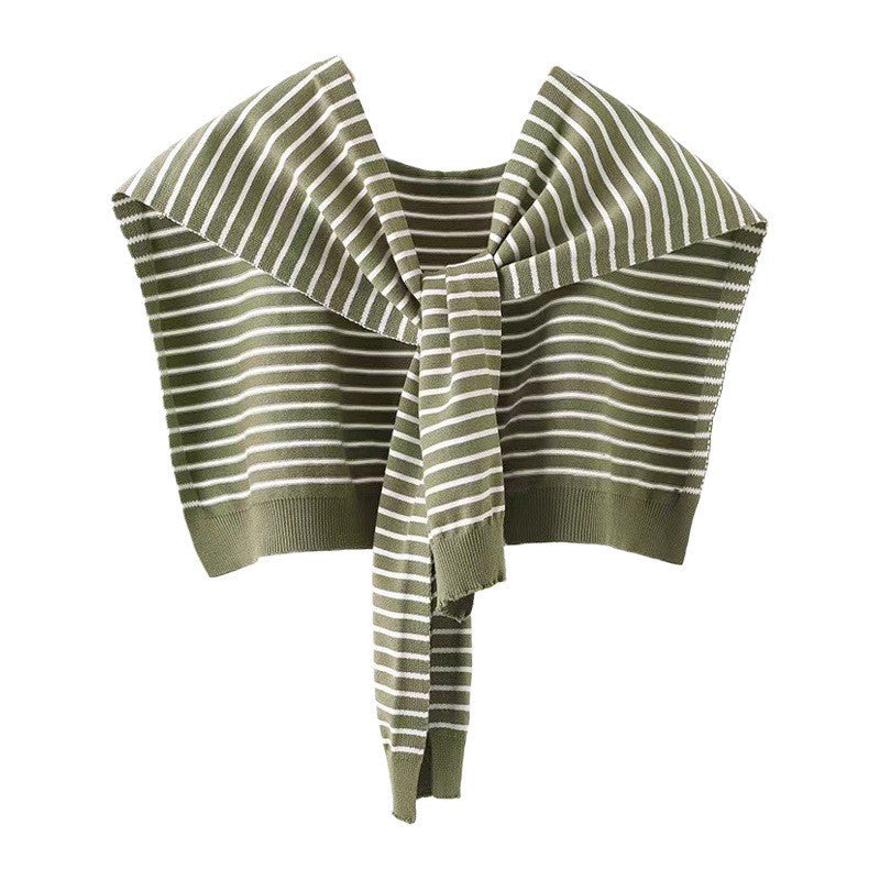 Chic Striped Knit Shawl for Women - Elegant Lightweight Overlay