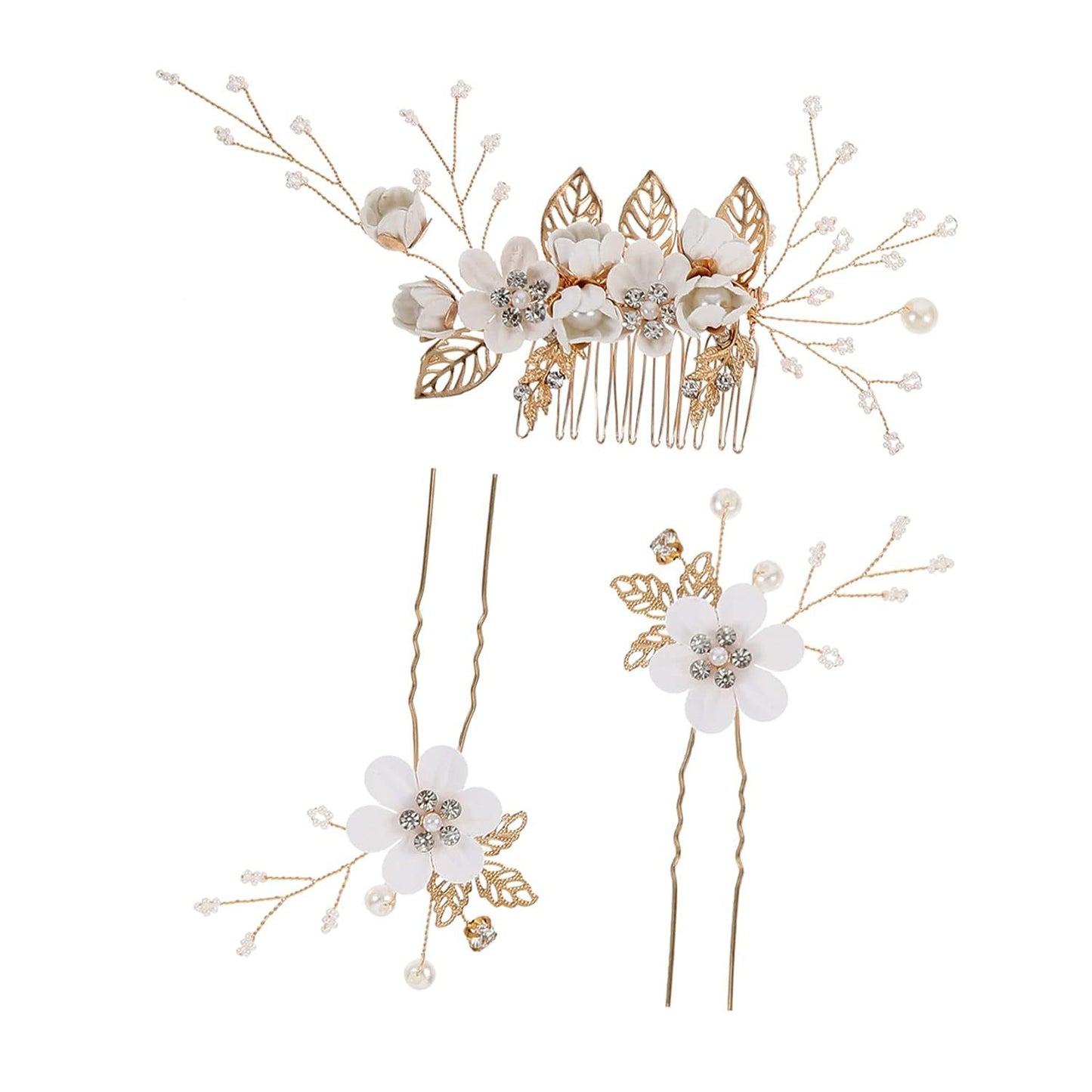 Bridal Blue Flower Hairpin Forest Inspired Wedding Hairpiece