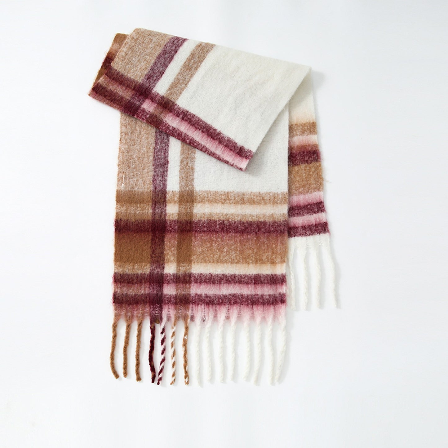 Soft Cashmere Feel Plaid Scarf for Women - Vintage Style