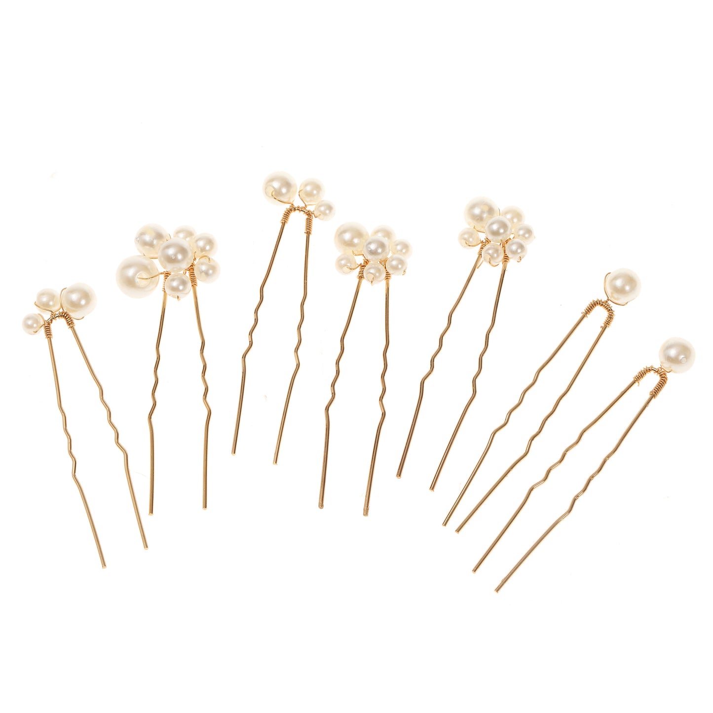 Set of 7 Pearl U Shaped Hair Pins Bride Wedding Hair Accessories