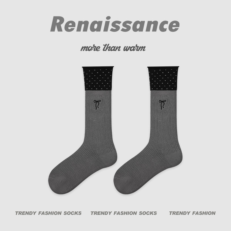 Socks Layered Mid Calf Lettered Cotton Blend Casual