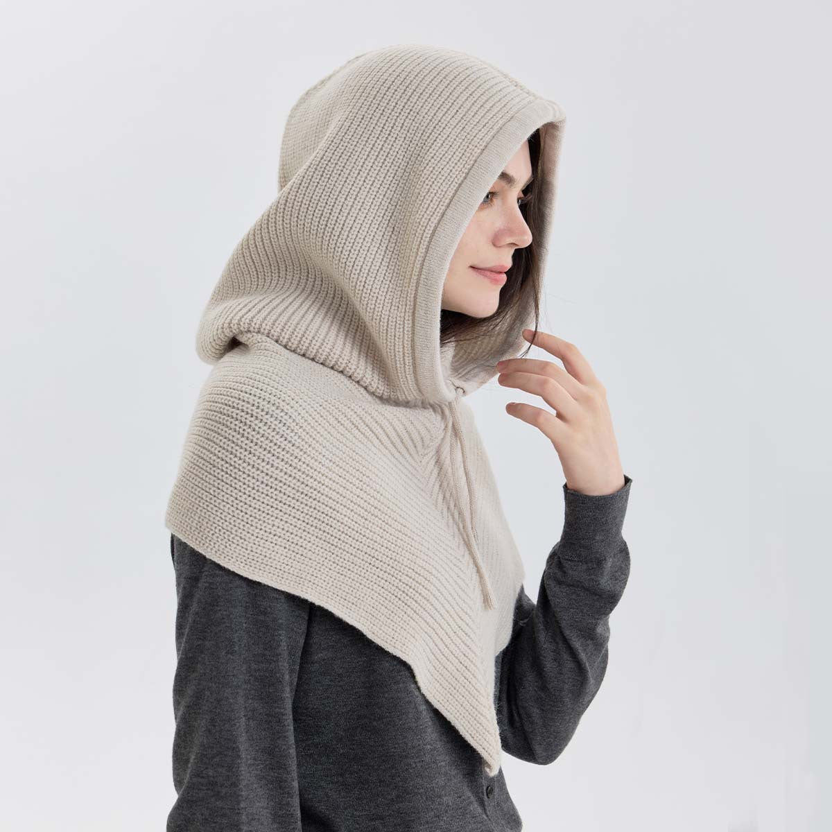 Knitted Balaclava Hoodie Scarf Warm Multifunctional