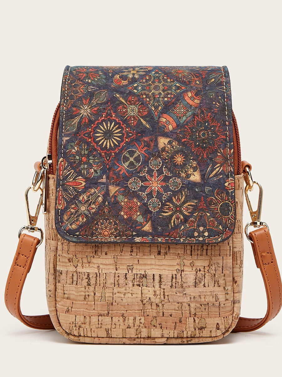 Vintage Style Cork Phone Bag Multi-Functional Clutch Purse