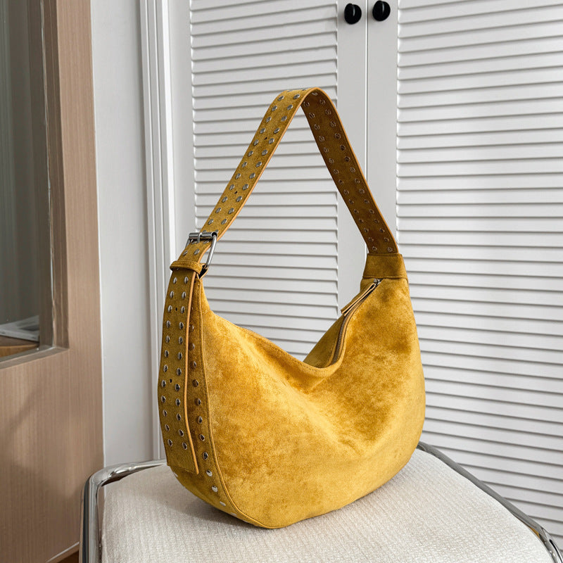 Punk Style Double-Sided Studded Crossbody Bag