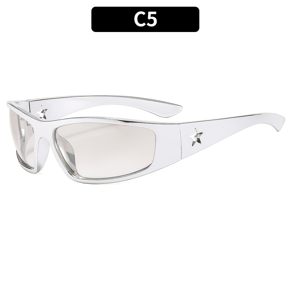 Y2K Inspired Futuristic Sunglasses Trendy Outdoor Frame