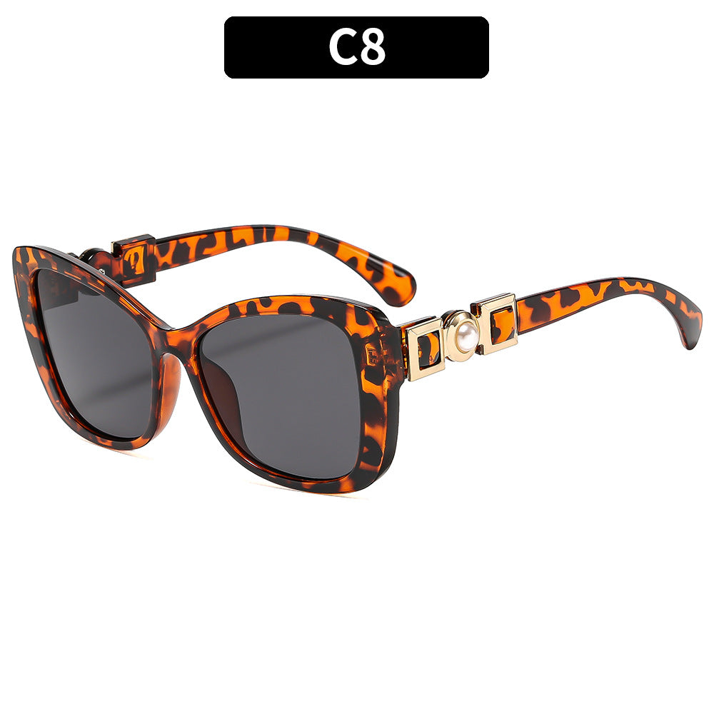 Butterfly Frame Pearl Accent Sunglasses UV400 Protection