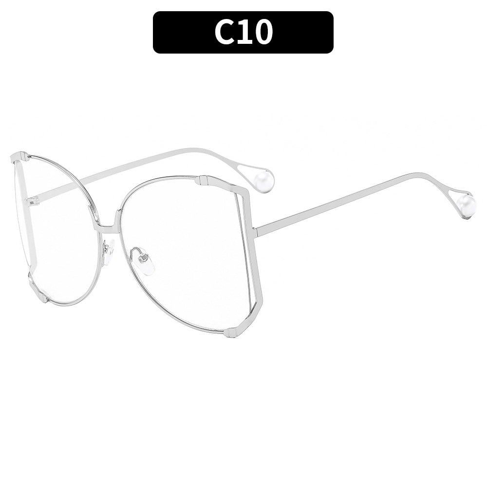 New Oversized Metal Frame Sunglasses UV400 Protection Stylish Eyewear