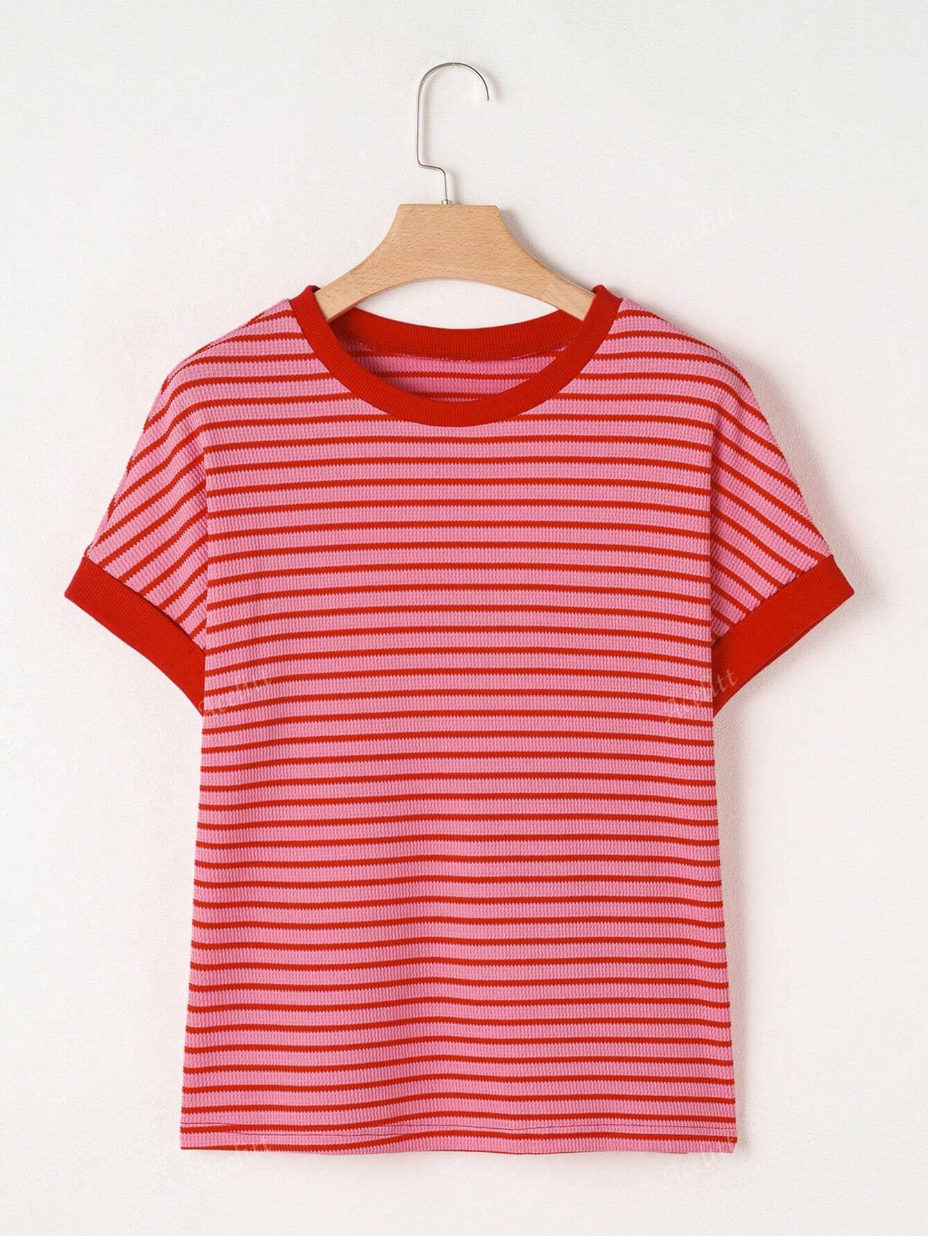 Casual Color Block Short Sleeve T-Shirt