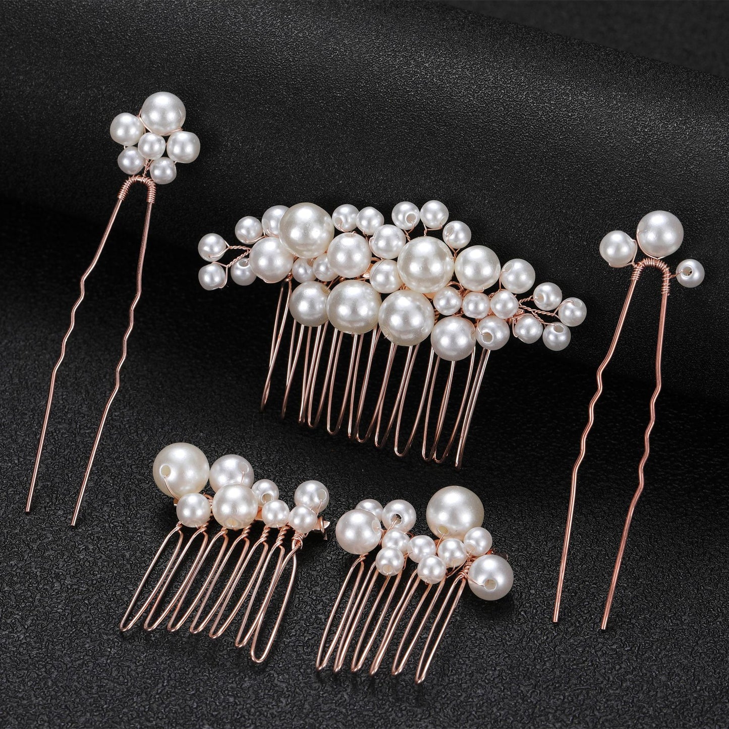 Retro Baroque Pearl Hair Fork Wedding Hair Set