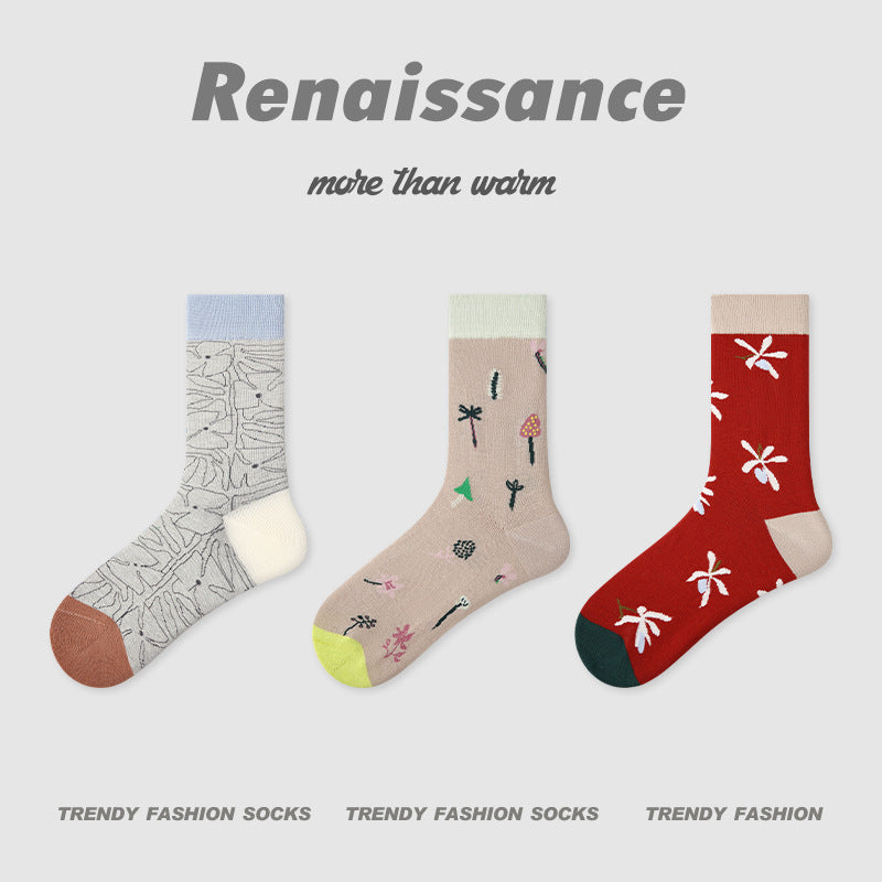 Socks Diamond Mesh Cotton Moisture Wicking Casual