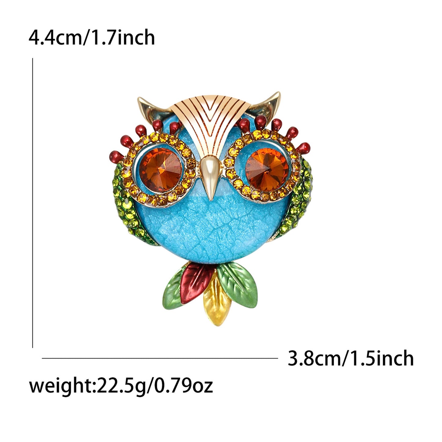Fashion Owl Brooch With Rhinestones Vintage Alloy Scarf Pin