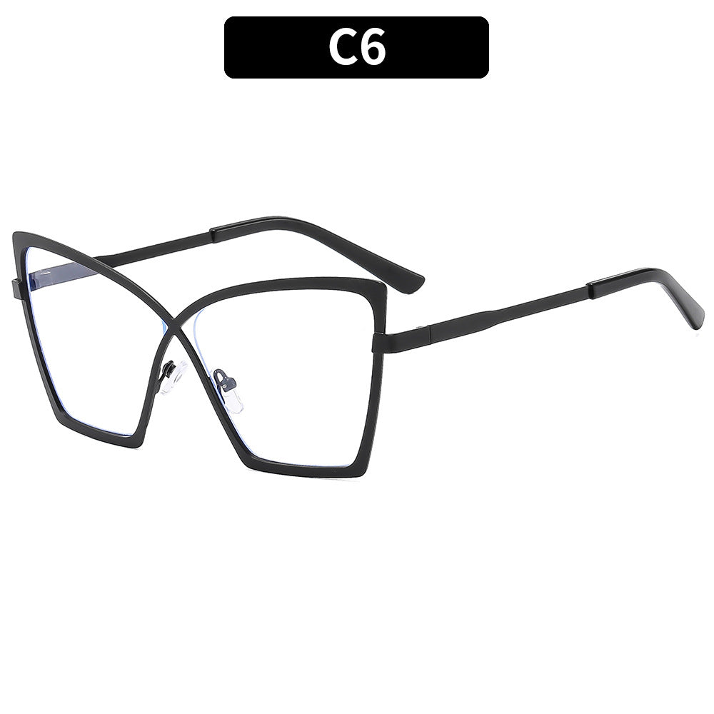 New Oversized Metal Blue Light Blocking Glasses Retro Hipster Style