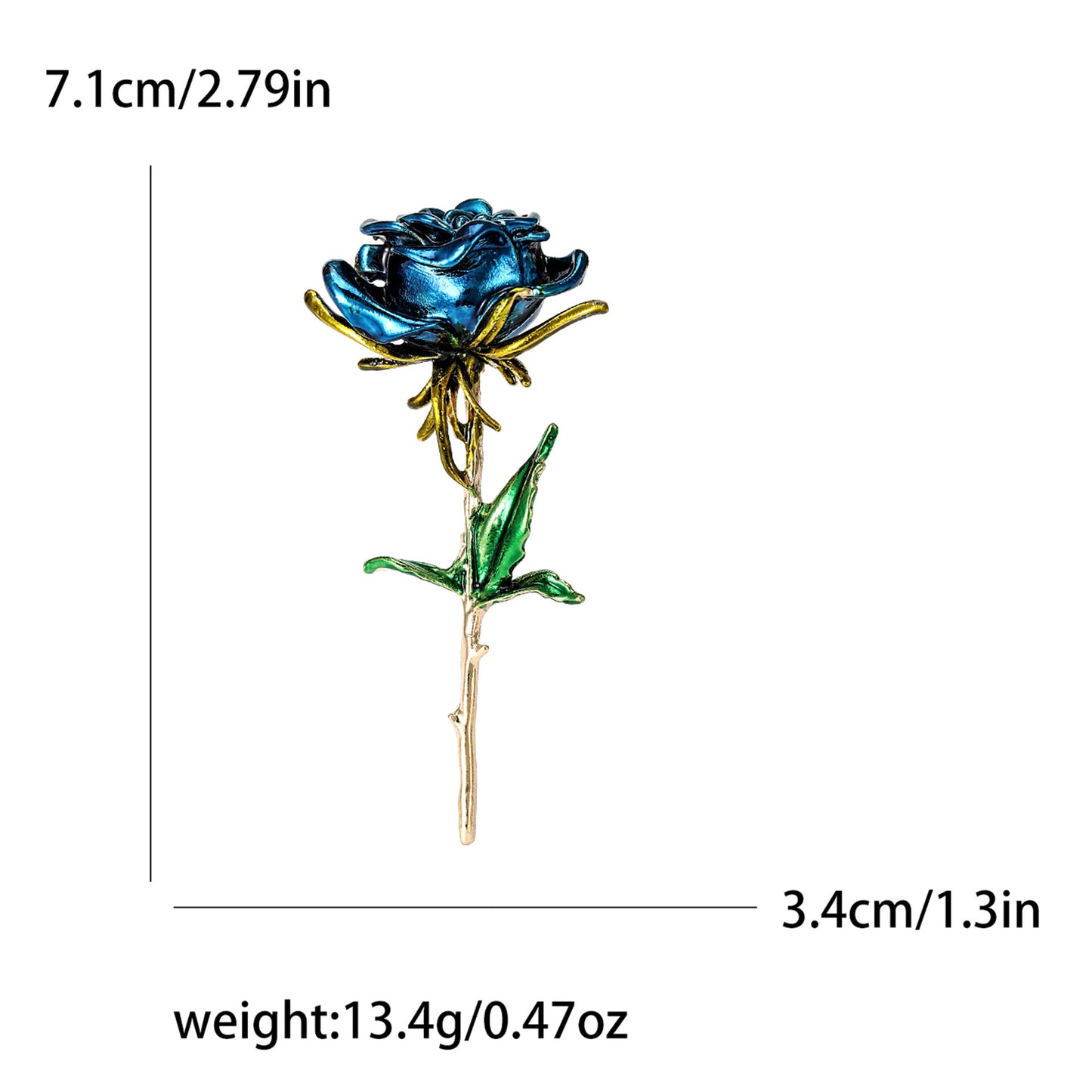 Rose Flower Brooch with Oil Droplet Finish Trendy Women's Pin