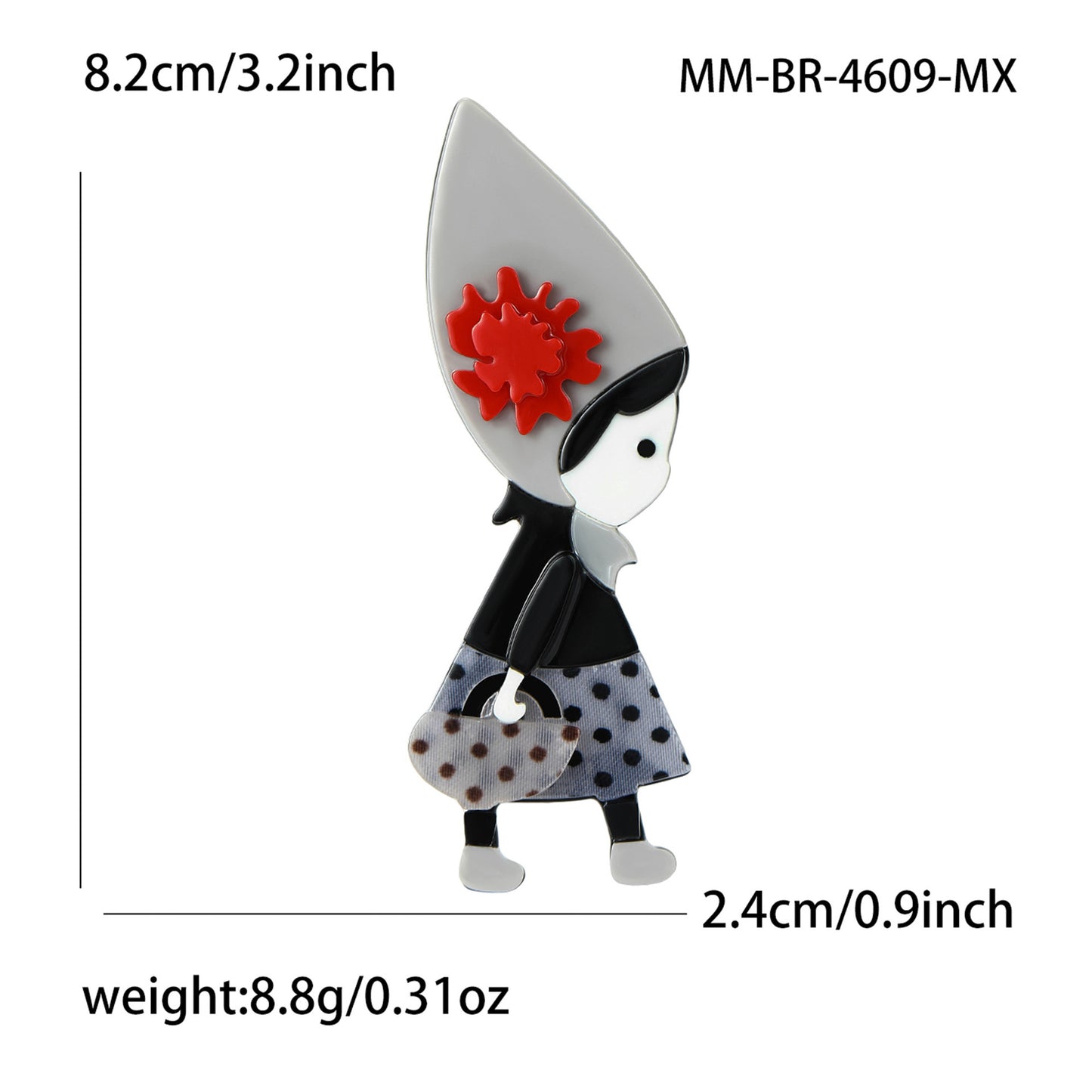 Cartoon Acrylic Bag Brooch Cute Versatile Women's Suit Pin
