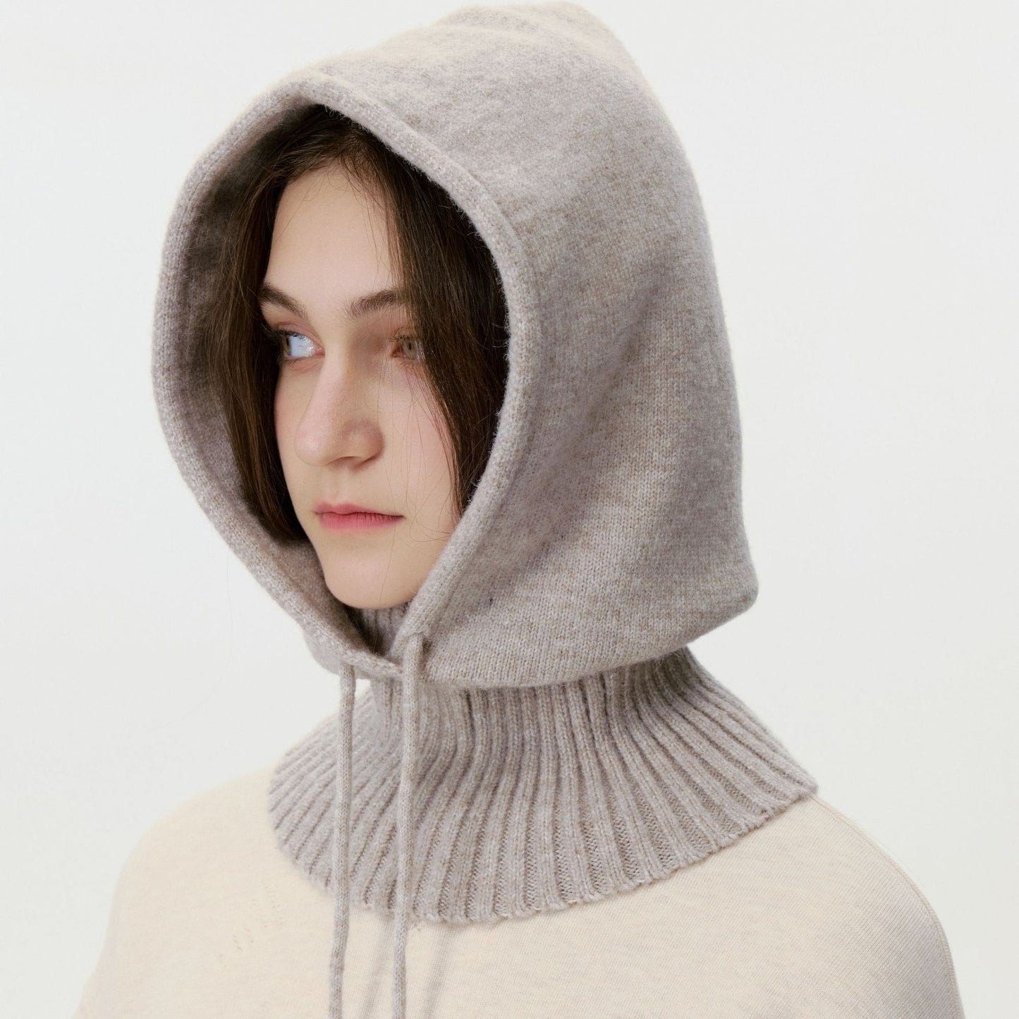 Knitted Warm Ear Protection Hat with Drawstring