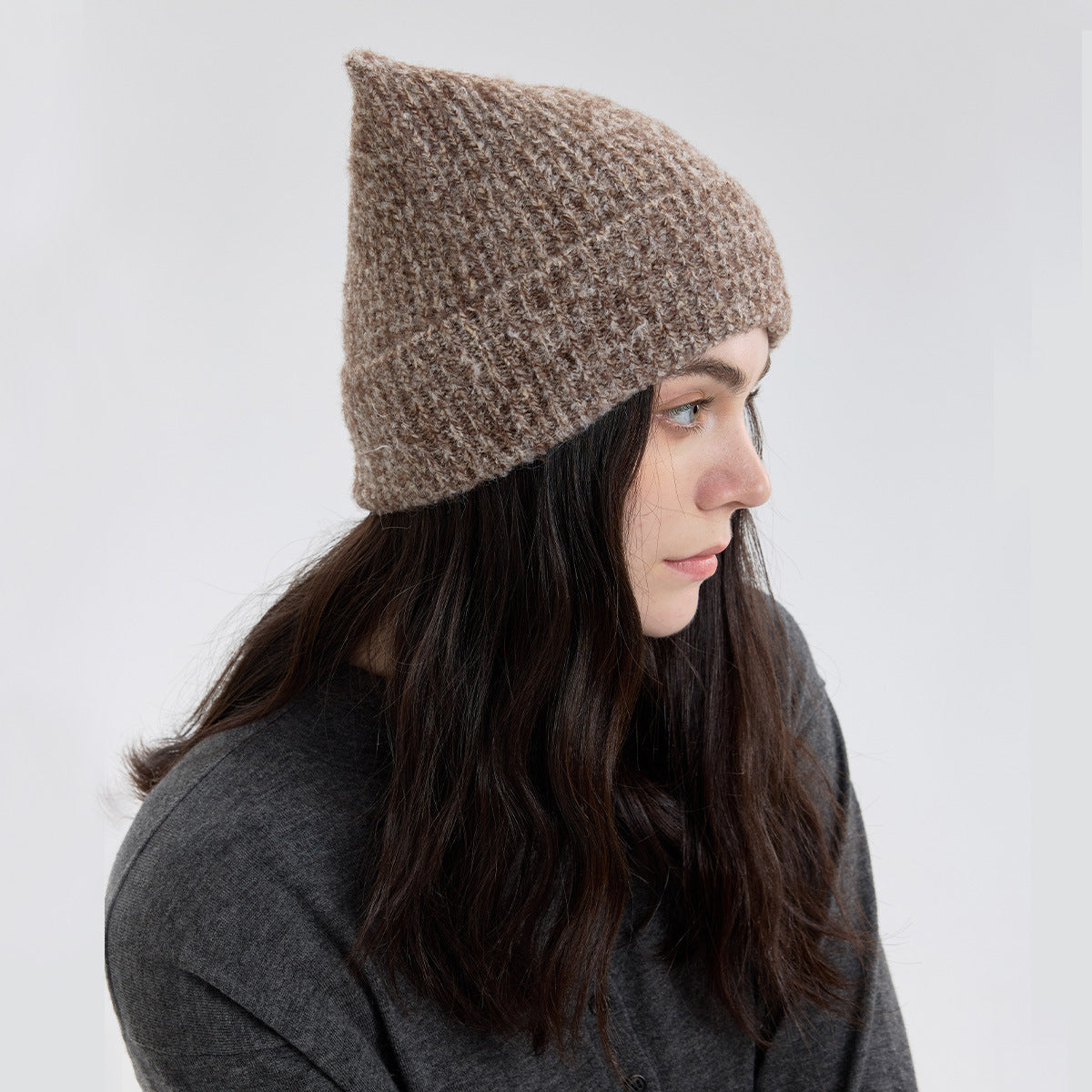 Handmade Wool Blend Knitted Beanie Unisex Casual Warm Hat
