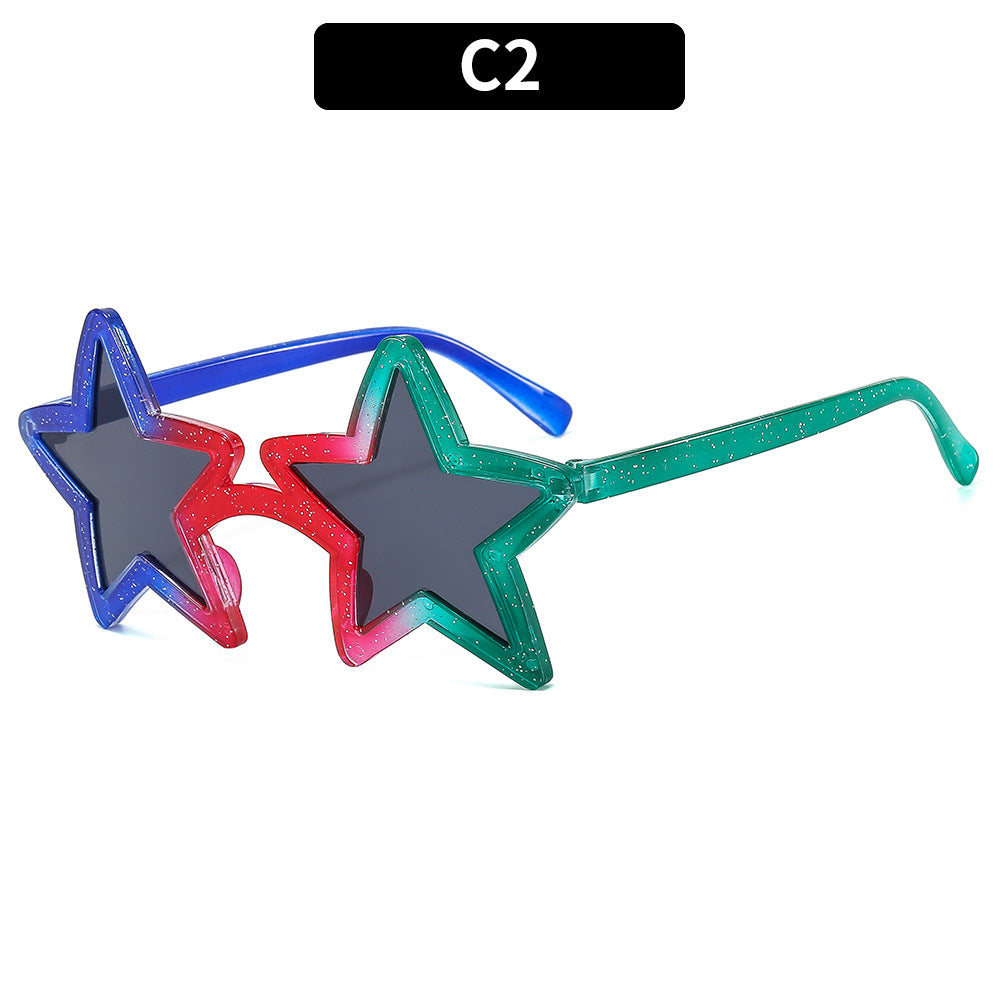Trendy Colorful Star Shaped Sunglasses for Parties