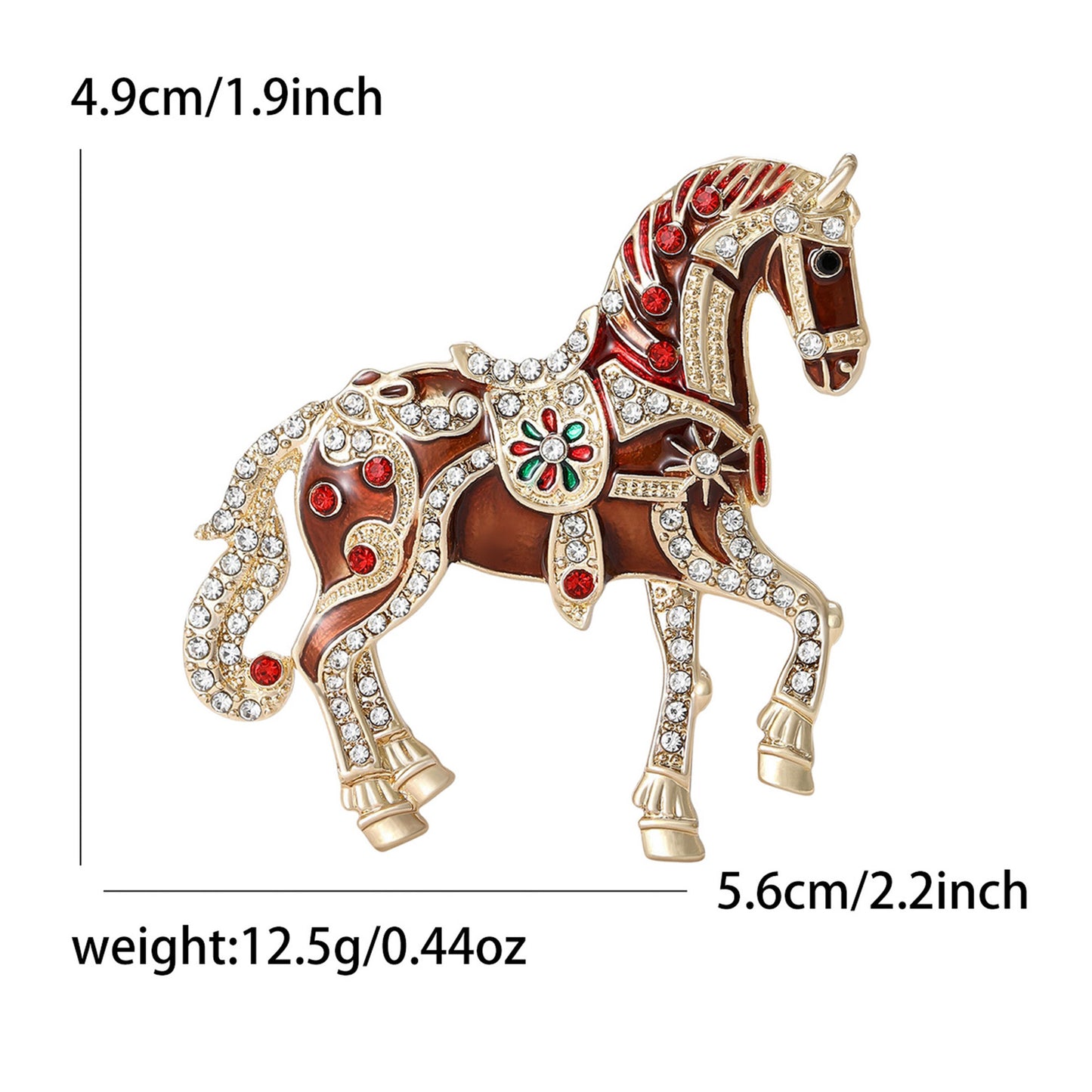 Luxury Enamel Animal Brooch with Rhinestones for Men and Women