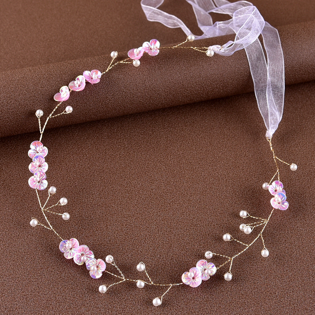 Handmade Pearl Floral Soft Bridal Headband